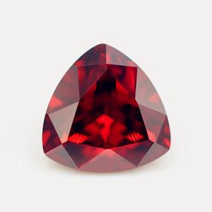 肥三角石榴红锆石CZ裸石戒面胖三角形大红色水晶彩色钻首饰品裸钻