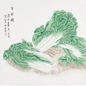 凌雪工笔花鸟百财图手绘四尺斗方国画精品居家客厅书房餐厅装饰