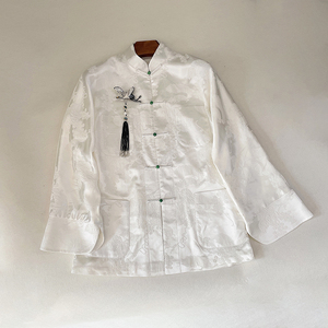 唐装上衣女对襟白色