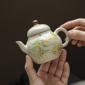 手绘茶壶单壶陶瓷过滤泡茶壶功夫茶具日式高档一人用小瓷壶茶水壶