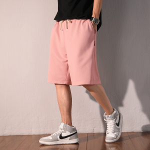 粉色短裤男夏季新款宽松五分休闲裤港风潮流篮球大码外穿运动裤子