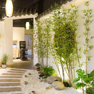 仿真竹子隔断屏风假竹子盆景细水毛竹绿植客厅酒店装饰竹叶假竹竿