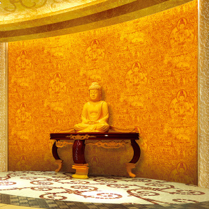 印花佛像墙纸佛堂寺庙壁画玄关屏风客厅释迦牟尼背景墙壁纸
