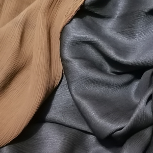 【布痴】顺德原产宽幅本色真丝顺纡绉褶皱缎面香云纱面料布料