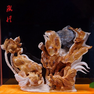 金鱼根雕