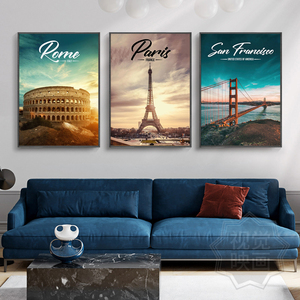 风景挂画城市地标建筑装饰画客厅沙发背景墙画意大利巴黎壁画餐厅