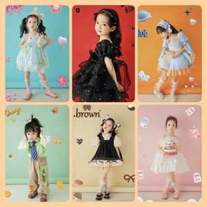 儿童摄影服装女中童4-6岁拍照套装萝莉公主裙可爱洛丽塔洋气纱裙