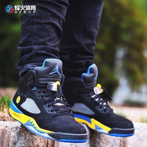 烽火 air jordan 5 shanghai aj5 上海黑兰尼篮球鞋 136027-089