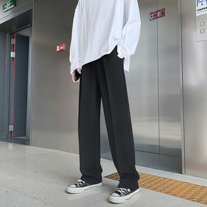 垂直感阔腿裤显瘦男