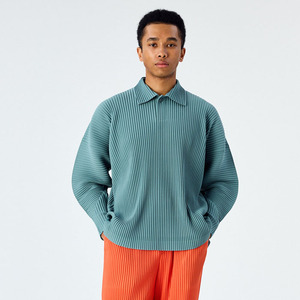 现货 三宅一生23年8月hp系列男士宽松时尚褶皱套头衬衫外套 jm107