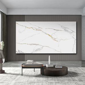 2022新款客厅岩板电视背景墙现代简约瓷砖新中式大理石纹悬空墙布