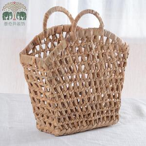 越南草编织收纳篮洗澡蓝蔬菜篮子环保宝宝篮手提篮个性花篮萌宠篮