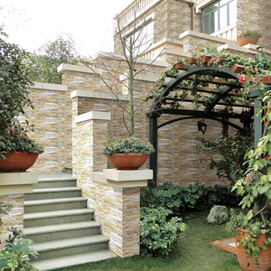 别墅花园文化石外墙瓷砖300x600仿古砖室外庭院花园凹凸面围墙砖