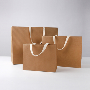 热销特大号黄牛皮纸袋简约纯色服装包装袋子5个一套特惠促销热卖