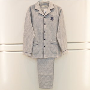 xxxl秋鹿专柜正品家居服冬季薄夹棉夹层保暖时尚男士睡衣qcf1907