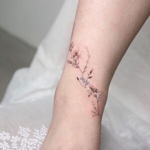 今日之星手绘新品清新时尚花朵满天星纹身贴纸 防水持久女刺青