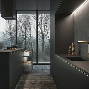 迪固哑光肤感磨砂纯色石英石岩板橱柜台面岛台吧台一体厨房灶台