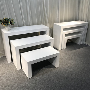 木质烤漆展台展示台展示桌高低流水台模特底座直播站台橱窗台展柜