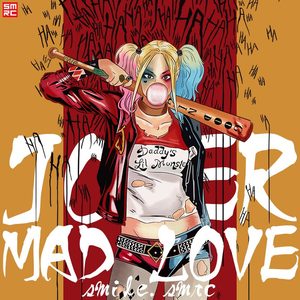 dc联名小丑女ins潮牌卫衣男女假两件帽衫反光麒麟臂夹克潮流衣服