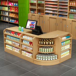 加大加长组合超市收银台烟酒柜组合母婴店水果吧台便利店收银柜台