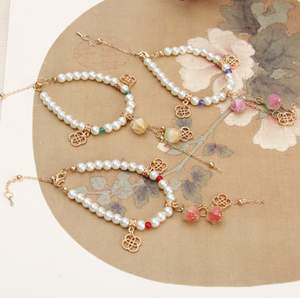 汉服头饰古风发饰儿童女孩草莓水果珍珠手链手镯超仙手饰串珠配饰