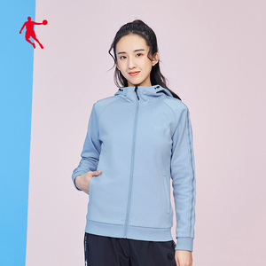 【告白价】乔丹运动服女针织女装2020春季新款连帽跑步外衣上
