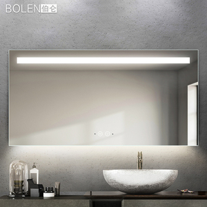 无框浴室镜LED灯镜壁挂墙洗漱台卫生间厕所智能镜子防雾防爆定制