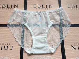 速发韩国eblin简约时尚蝴蝶结白色仙美女士三角无痕薄款透视裤子