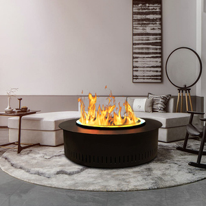 真火装饰柜客厅取暖器家用定制圆形壁炉芯嵌入式wang13414943157299