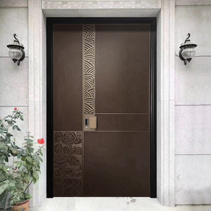 防爆铸铝门入户门新中式防盗门别墅大门双开门精雕子母门进户定制