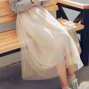 网纱半身裙女春夏很仙法国小众超仙学生复古中长款森系仙女裙裙子