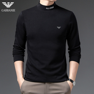 奇 阿玛尼 亚丝光棉长袖卫衣男士秋季休闲商务套头t恤打底衫上衣