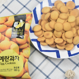 2袋包邮韩国新味觉诱惑鸡蛋饼干香蕉牛奶味180g儿童小圆饼