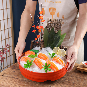 酒店高端刺身盘日式料理寿司冰盘三文鱼专用盘子海鲜姿造摆盘拼盘