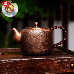 铜壶茶壶侧把纯铜日式茶具泡茶器家用大容量纯手工老式煮茶烧水壶