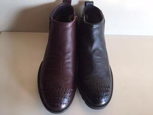 senda/森达新款男棉鞋圆头拉链橡胶保暖棉皮鞋休闲套脚皮靴子