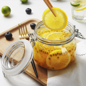 透明密封罐玻璃瓶带盖食品储物罐头瓶腌制蜂蜜罐发酵柠檬泡菜坛子