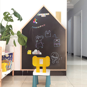 磁猫竹木边框黑板墙贴家用儿童磁性黑板墙幼儿园教学写字涂鸦墙