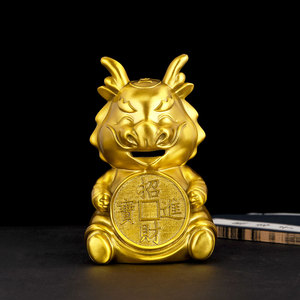 铜龙王存钱罐青龙汉龙十二生肖儿童储蓄罐礼物客厅书房家居摆件