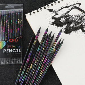 黑木铅笔小学生安全无毒环保圆形hb创意绘画素描美术写字考试铅笔