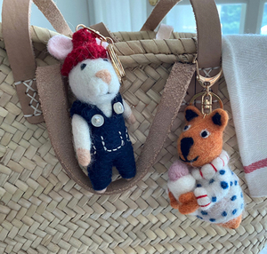 现~韩国正品代购 可爱松鼠手工羊毛毡 小动物钥匙扣包包挂件 配饰