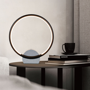 家装节福利新特丽台灯触摸调光黑色圆形灯线性发光床头灯40052