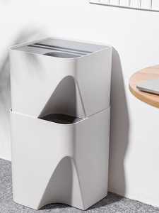 家用可叠加式分类垃圾桶塑料干湿创意卫生间客厅收纳桶大容量纸娄