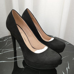 外贸大码cd高跟鞋防水台女跟鞋走秀模特黑色高跟鞋大码4140