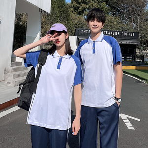 情侣装夏装2021新款短袖套装印花定制深圳校服学院风班服高中生夏