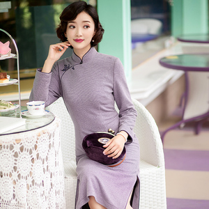 逸红颜白*蜜春秋旗袍复古民国老上海改良旗袍日常生活装长袖