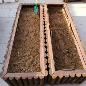 户外防腐木花箱长方形阳台种菜盆碳化实木花盆种树花槽大号种植箱