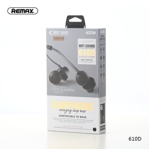 REMAX耳机RM-610D 线控入耳式带麦3.5mm不缠绕面条线耳机动圈