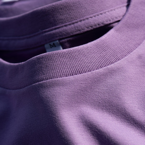 粉紫色 雾霾紫美国棉纯色重磅复古t恤 淡紫色纯棉厚实干爽透气tee
