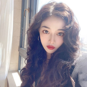 羊毛卷假发女长发网红中分法式慵懒长卷发自然蓬松玉米烫全头套式